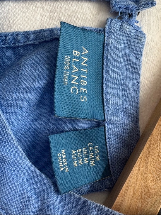 Linen Halter Midi Dress in Cornflower Blue - Picture 4 of 11